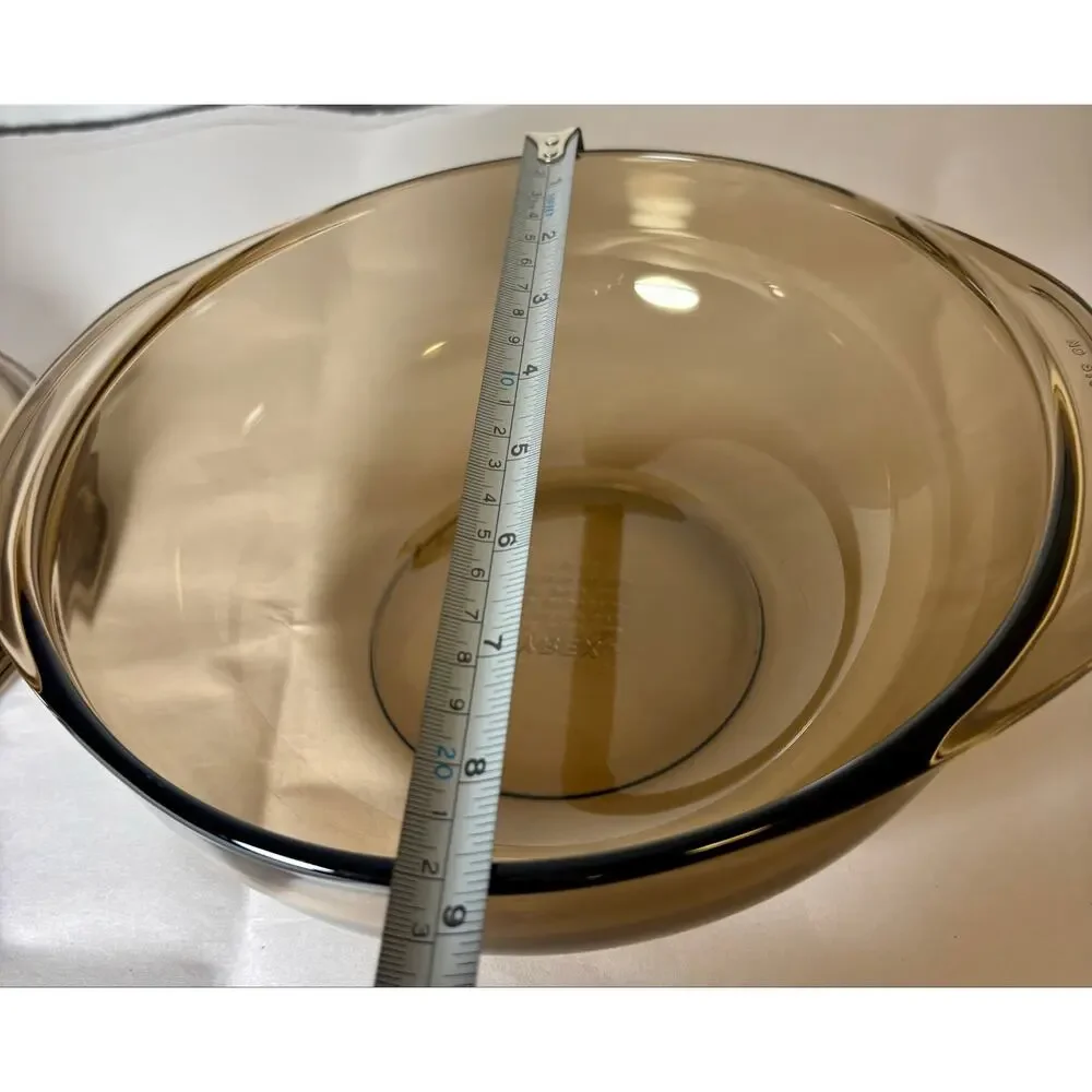 Vintage PYREX #024 AMBER Glass 2 Qt Casserole Dish, with PYREX Knob Lid, USA